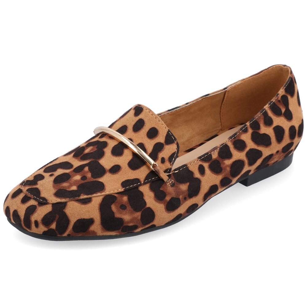 Journee Womens Loafer Flat Notched Square Slip-On Block Heel 12 - Picture 1 of 6